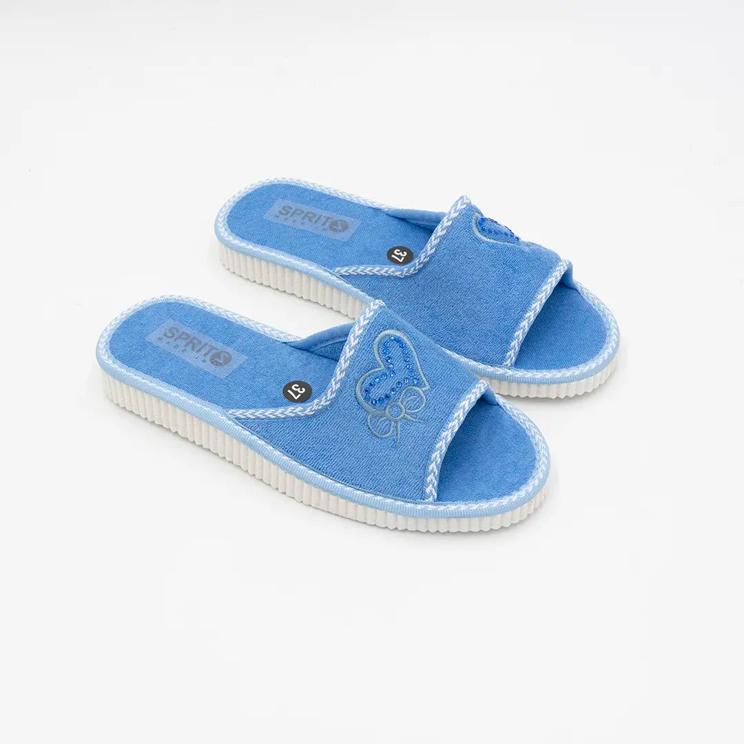 Ciabatte In Cotone (Spugna) Azzurre AVA 21-1095