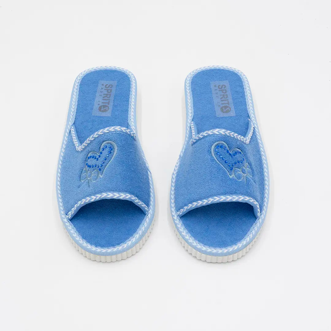 Ciabatte In Cotone (Spugna) Azzurre AVA 21-1095