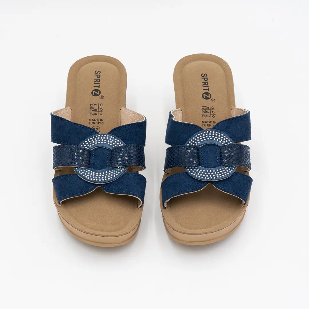 Sandali Con Zeppa Blu CHRISTINE 2606