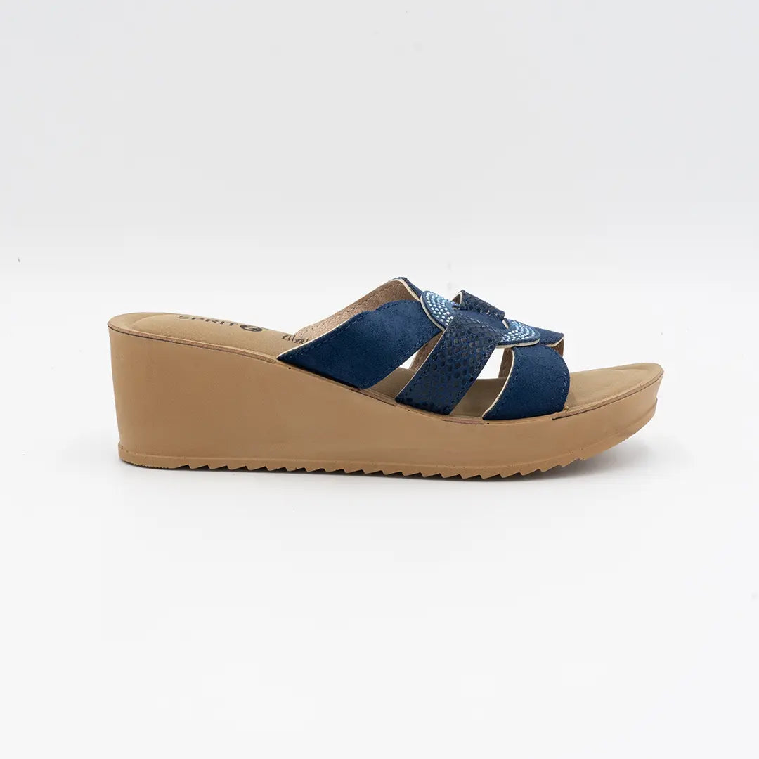 Sandali Con Zeppa Blu CHRISTINE 2606