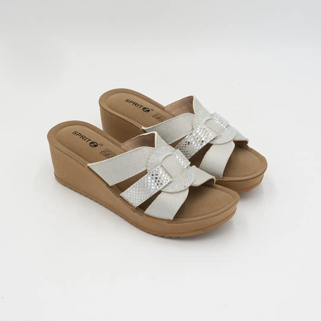 Sandali Con Zeppa Bianche CHRISTINE 2606