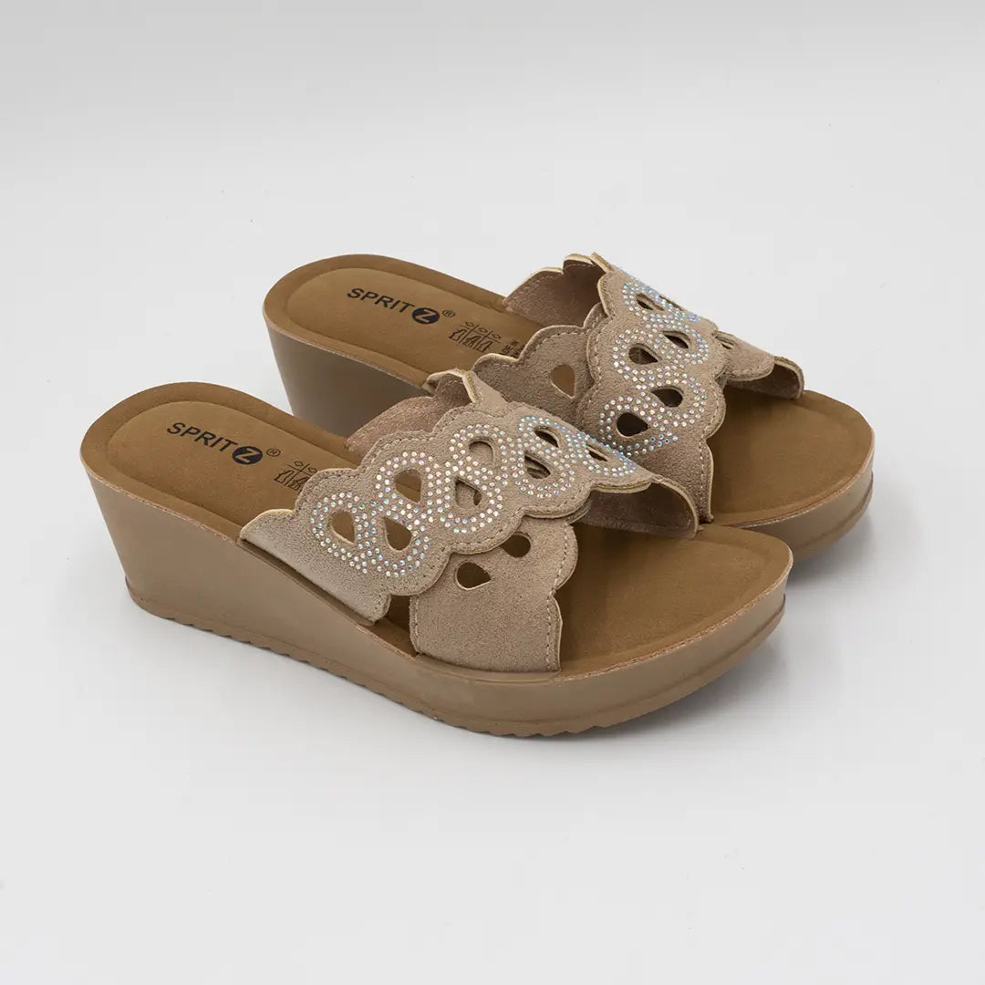 Ciabatte Con Doppia Fascia Beige OLLY 2607