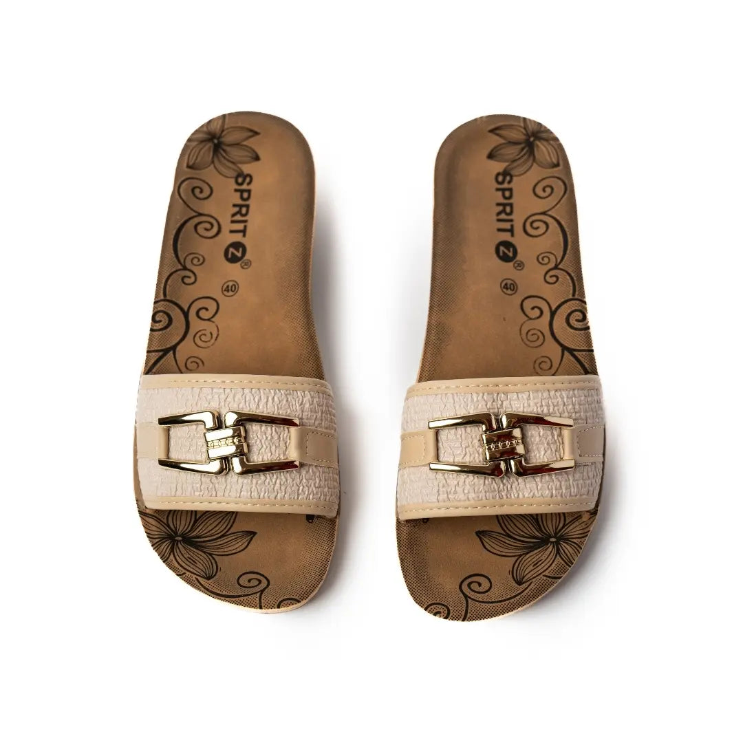 Ciabatte Con Accessorio Beige ALBA