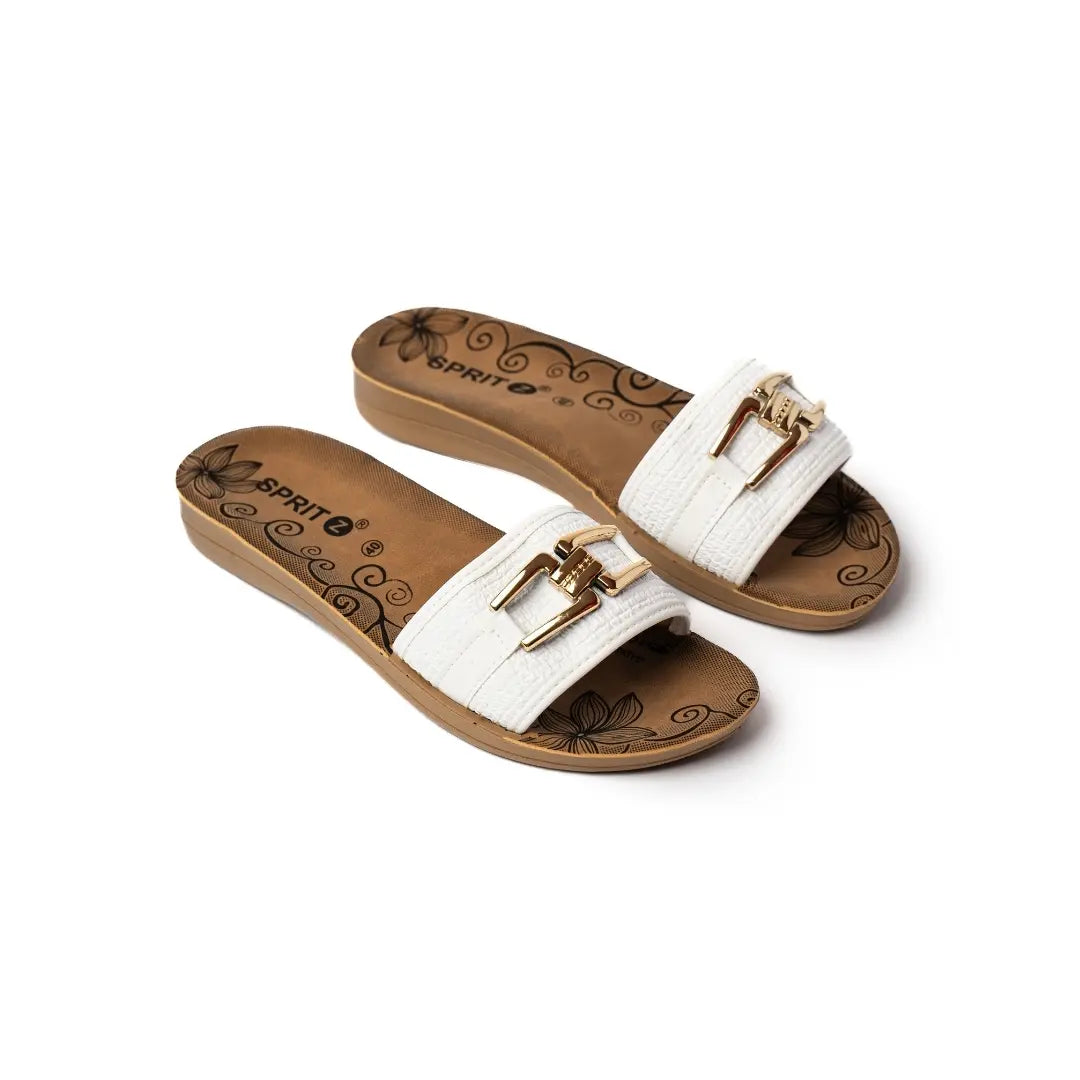 Ciabatte Con Accessorio Bianche ALBA