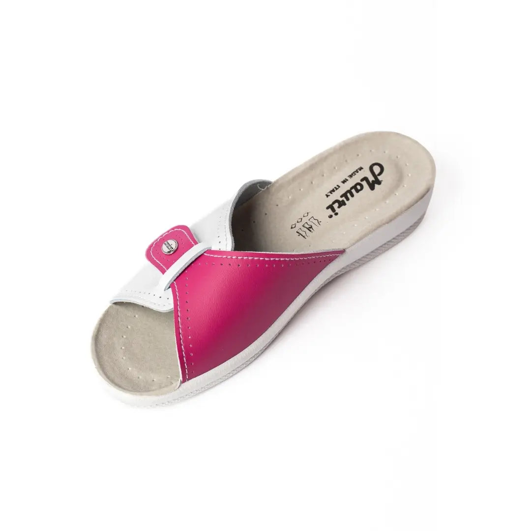 Ciabatte Con Strappo Made in Italy Bianche/Fucsia ADA