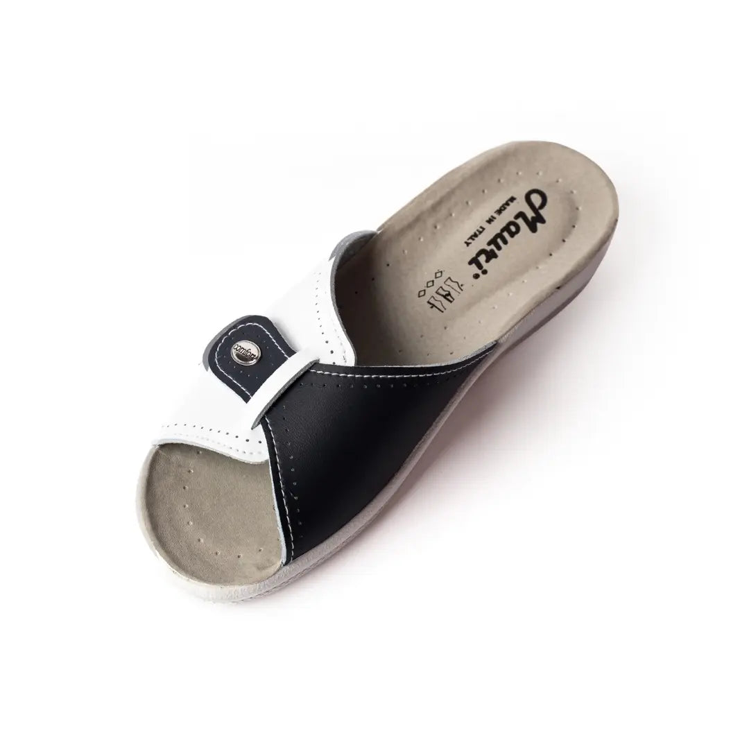 Ciabatte Con Strappo Made in Italy Bianche/Blu ADA