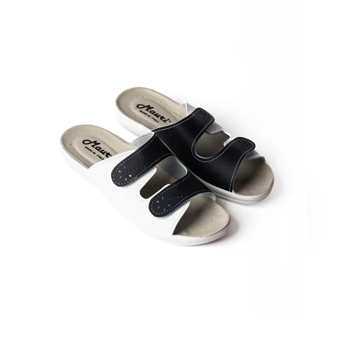 Ciabatte Doppio Strappo Made in Italy Bianche/Blu EVA