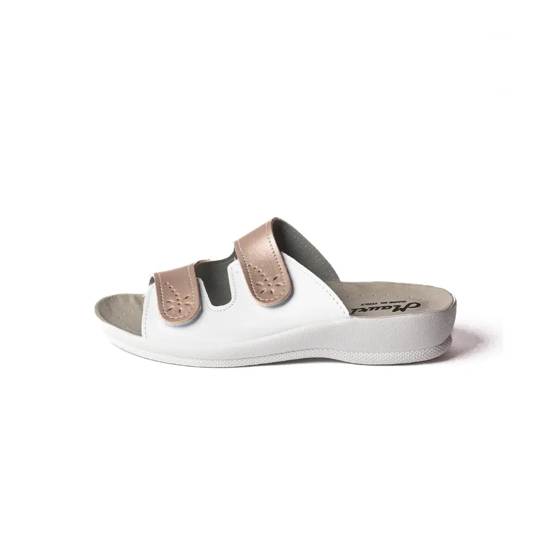 Ciabatte Doppio Strappo Made in Italy Bianche/Bronzo EVA