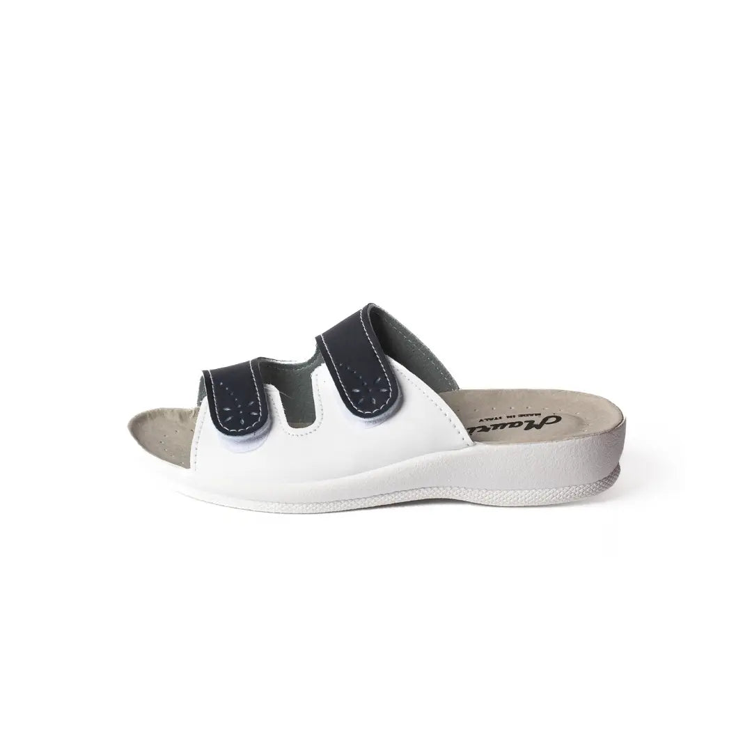 Ciabatte Doppio Strappo Made in Italy Bianche/Blu EVA