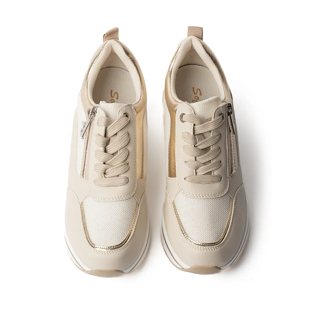 Sneakers Zeppa Alta Beige ROSE