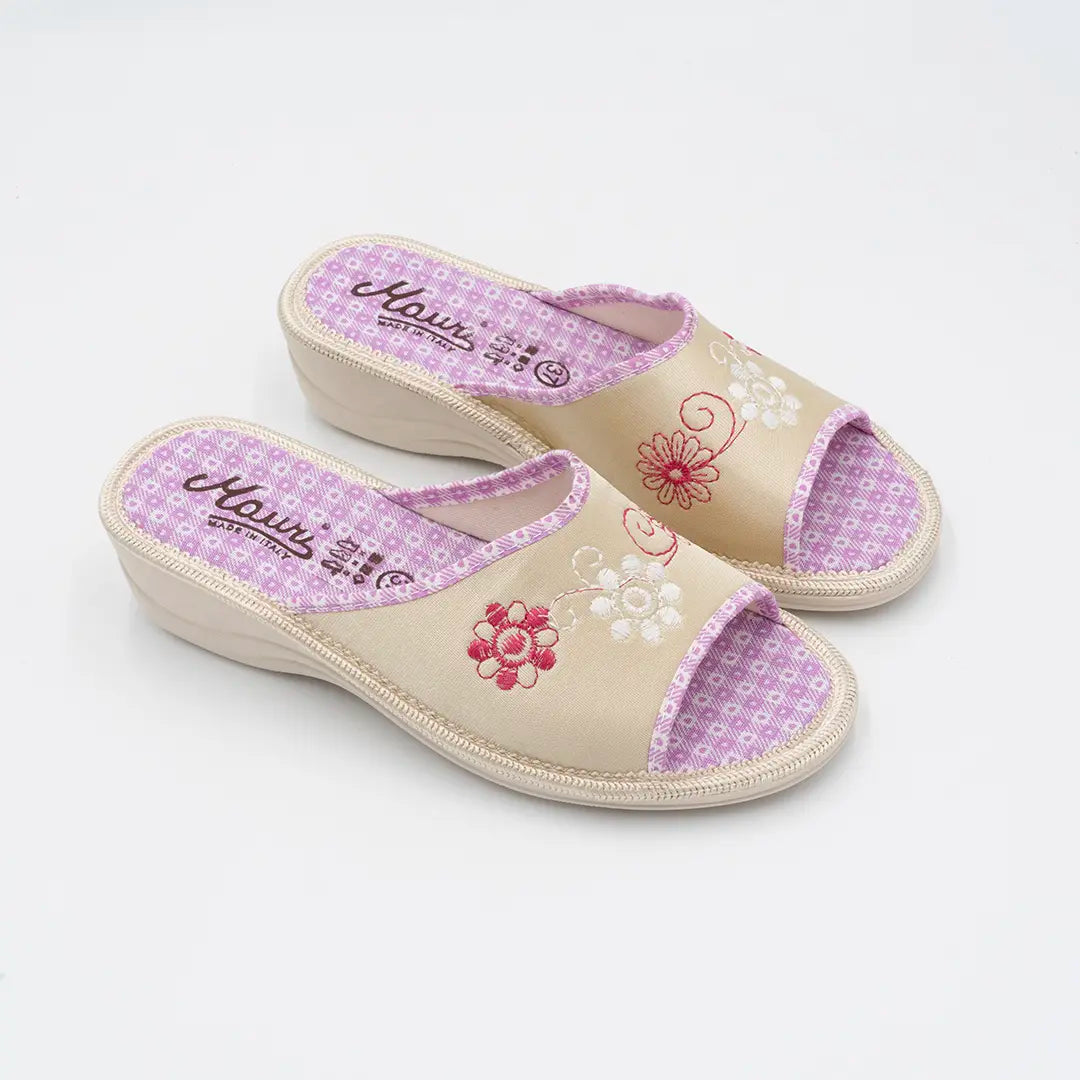Ciabatte in tessuto Beige SOMEFLOWERS 8461