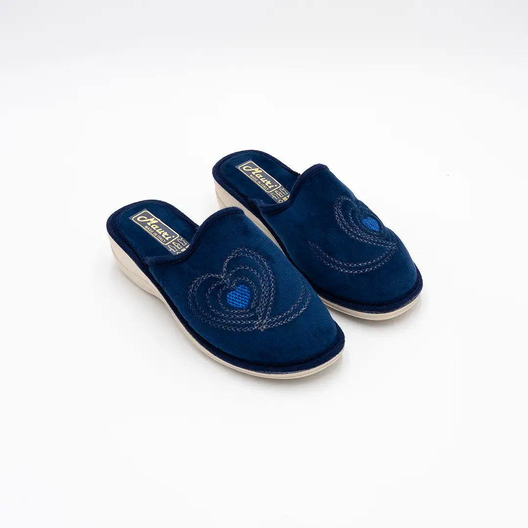 Pantofole Foderate Blu HEART2