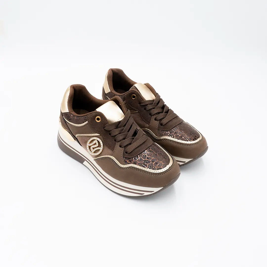 Scarpette Con Suola Alta Animalier Caffè FANNY