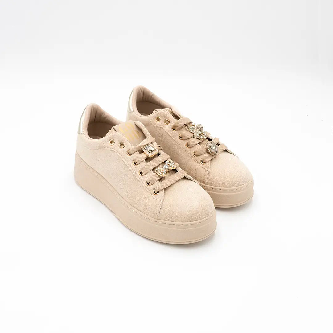 Scarpette Con Gioielli Beige JEWEL