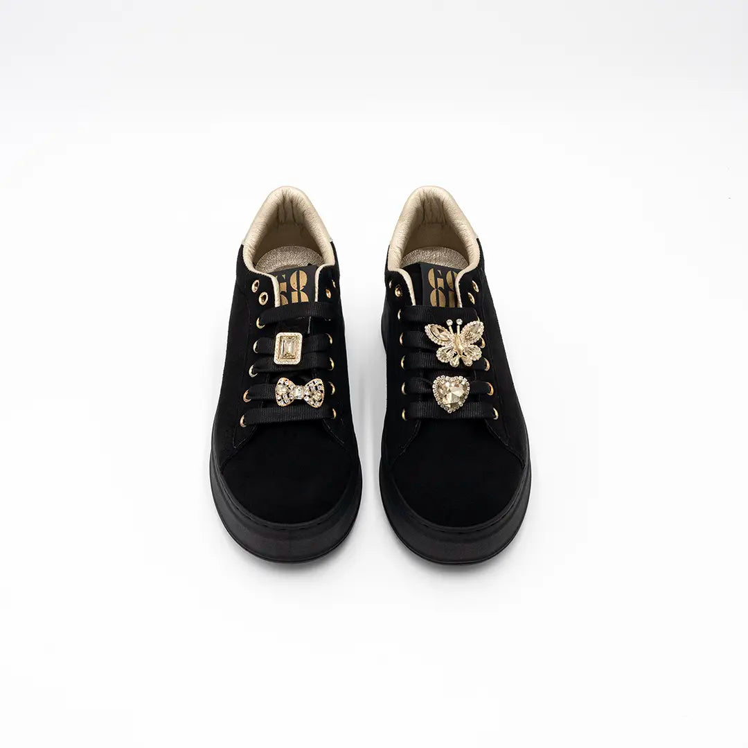 Scarpette Con Gioielli Nere JEWEL
