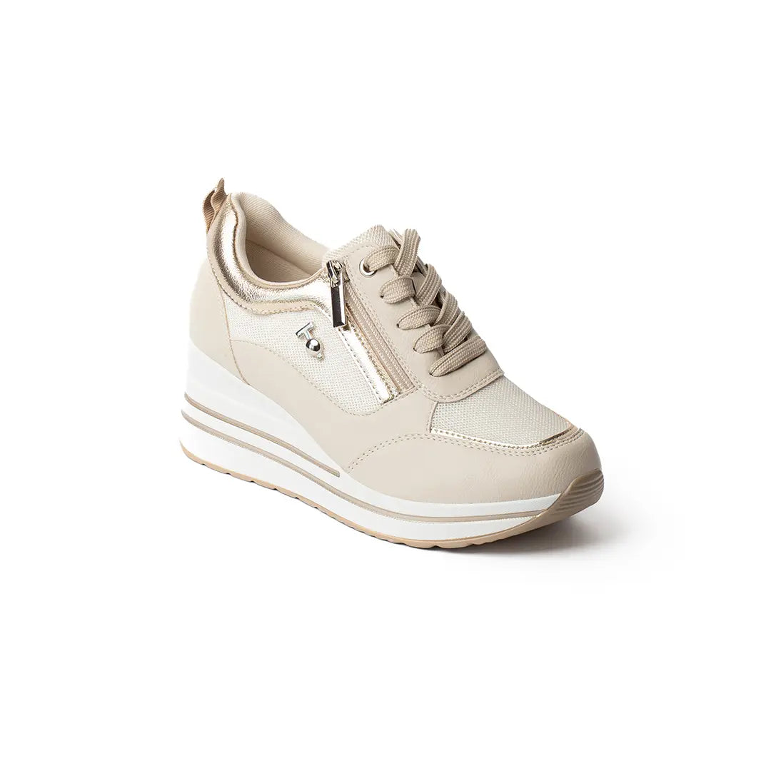 Sneakers Zeppa Alta Beige ROSE