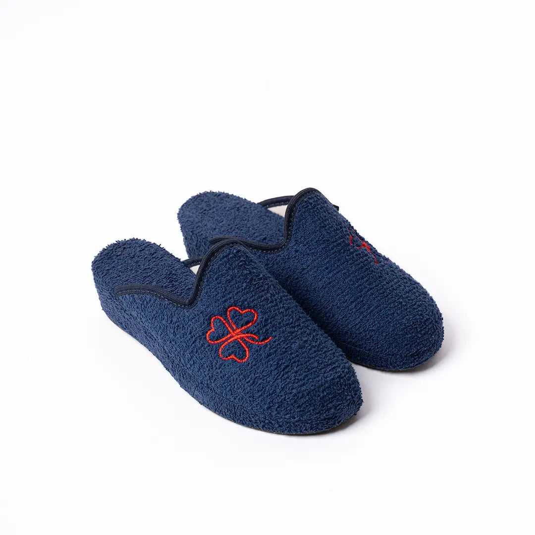 Ciabatte Alte In Cotone (Spugna) Blu PATTY