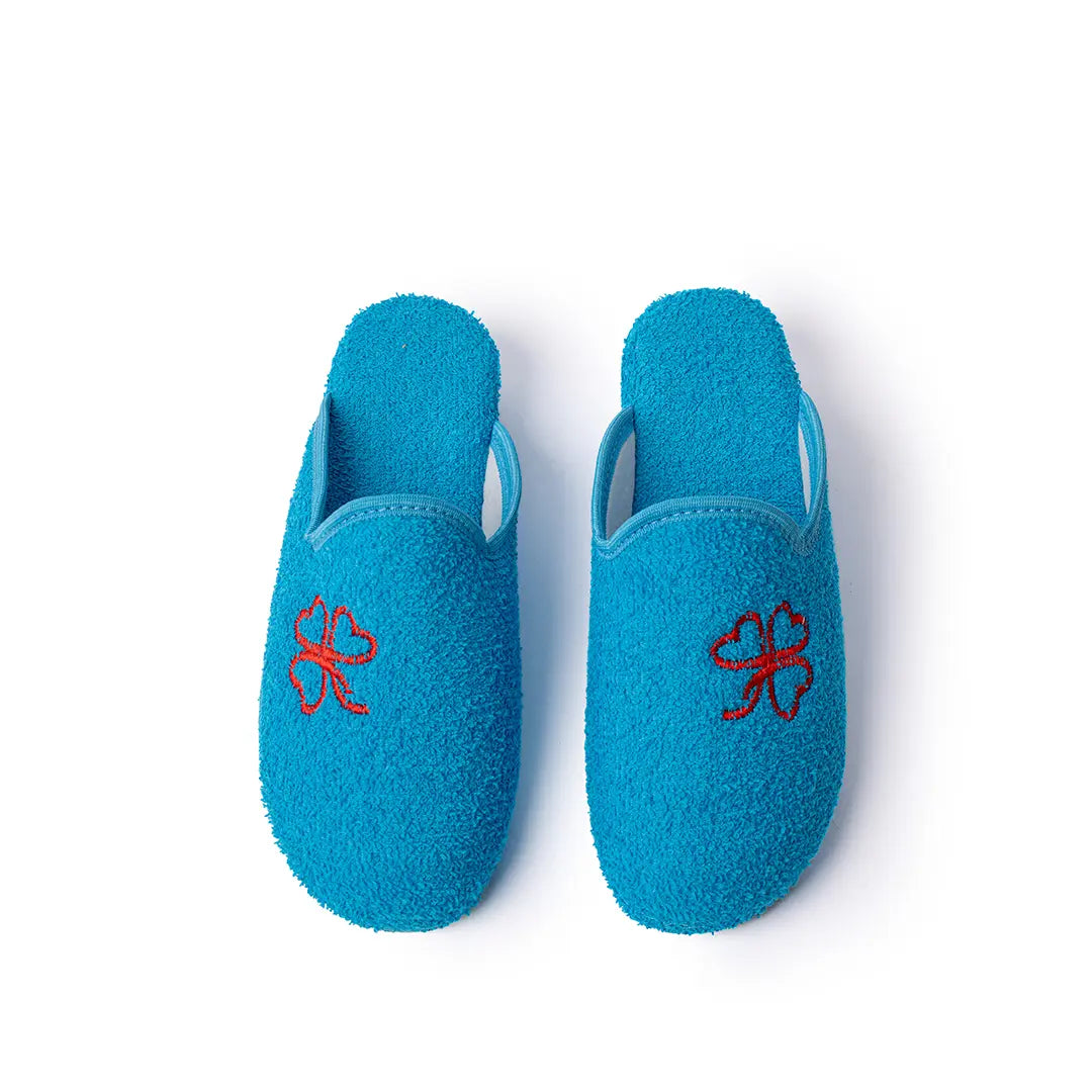 Ciabatte Alte In Cotone (Spugna) Azzurre PATTY