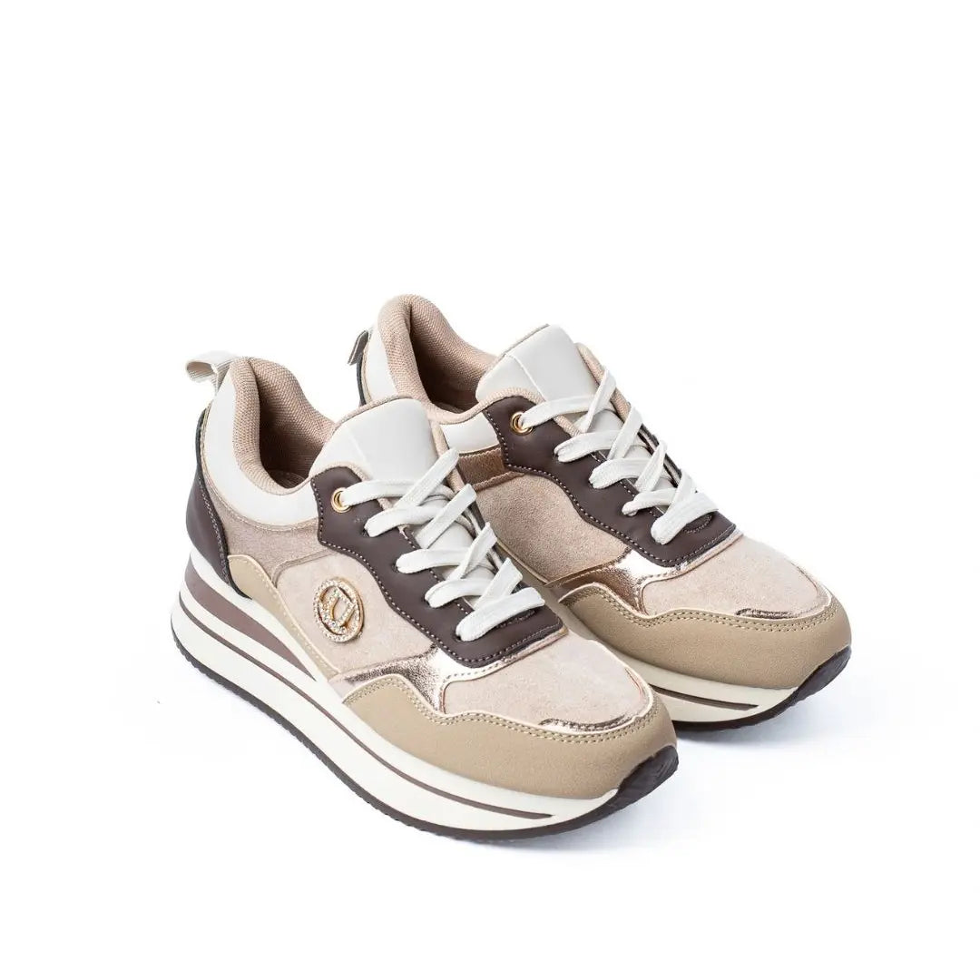 Sneakers Con Platform Beige ELSA