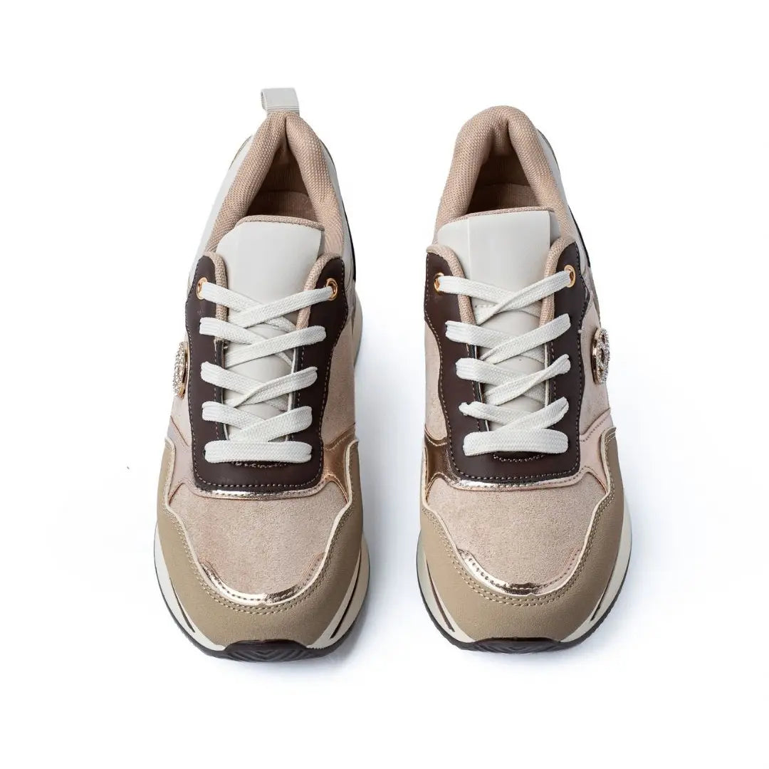 Sneakers Con Platform Beige ELSA