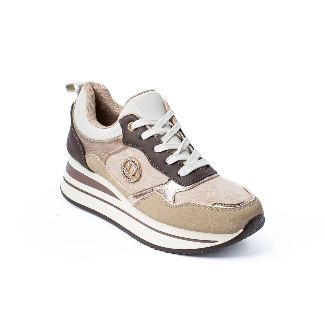 Sneakers Con Platform Beige ELSA