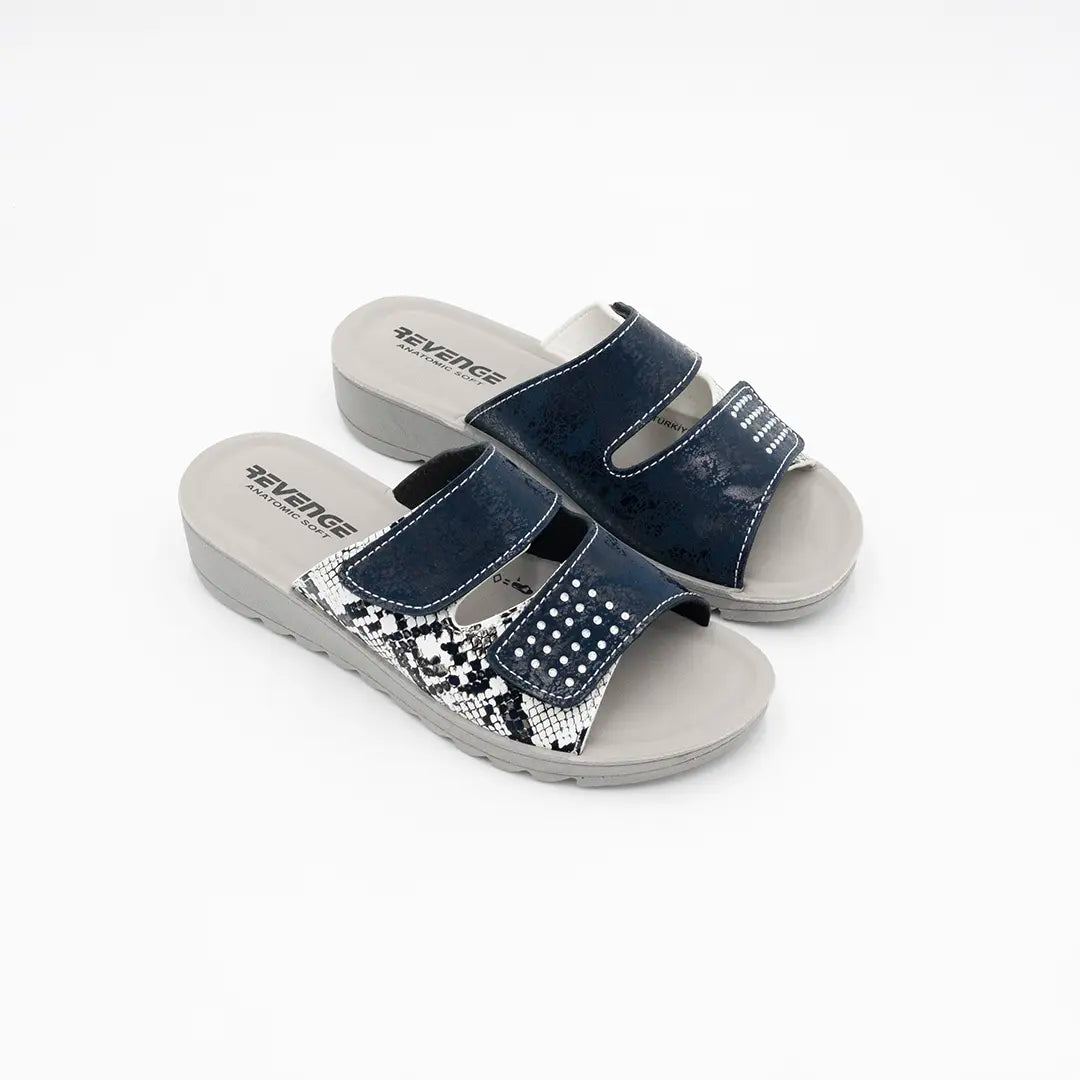 Ciabatte Con Doppio Strappo Blu PITON M257