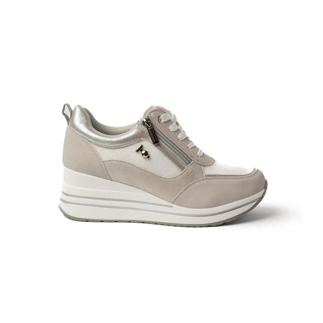 Sneakers Zeppa Alta Panna ROSE