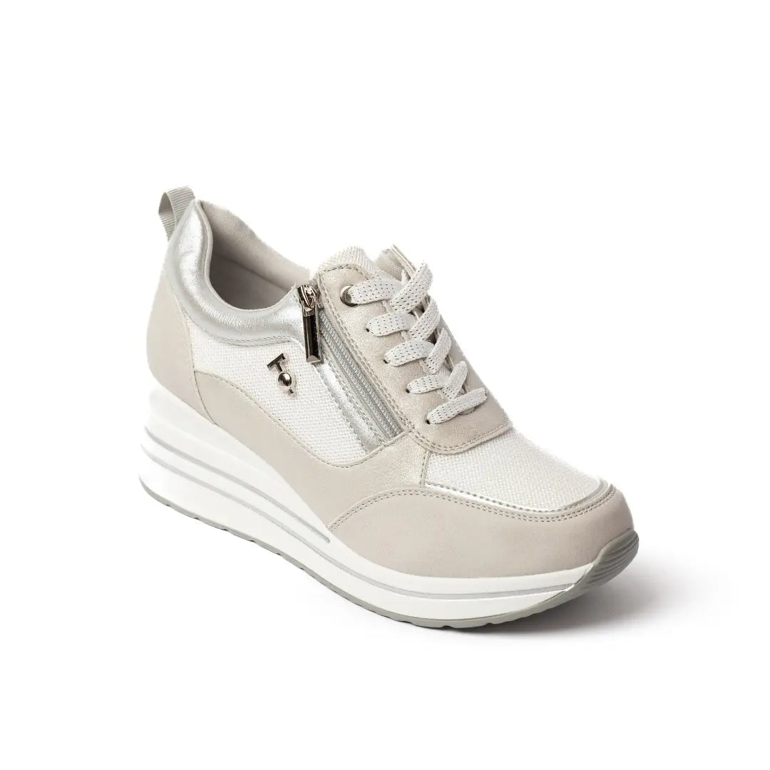 Sneakers Zeppa Alta Panna ROSE
