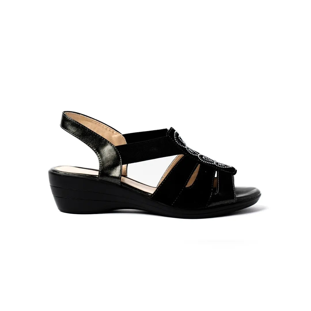 Sandali Con Fascia Elastica Neri ARLES