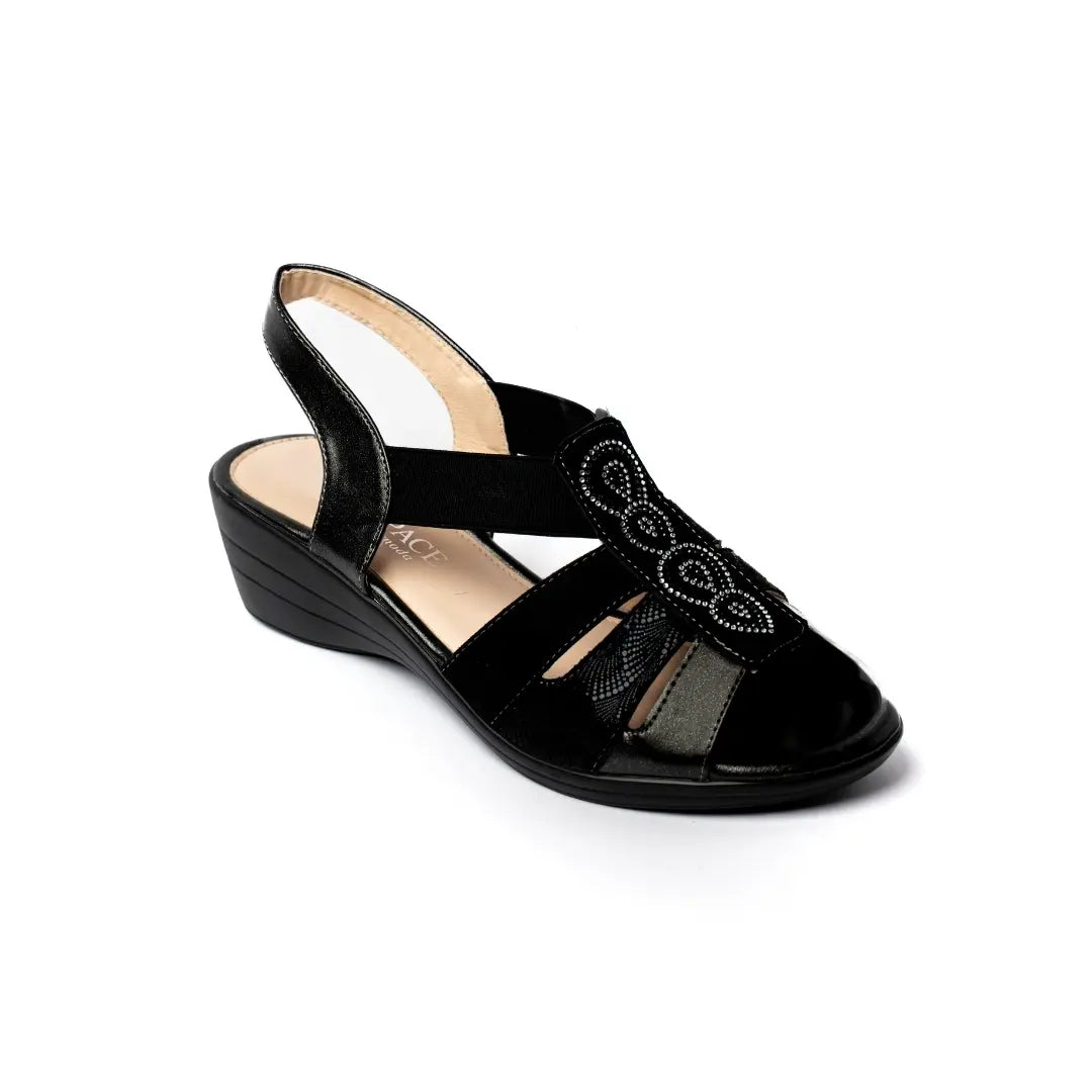 Sandali Con Fascia Elastica Neri ARLES