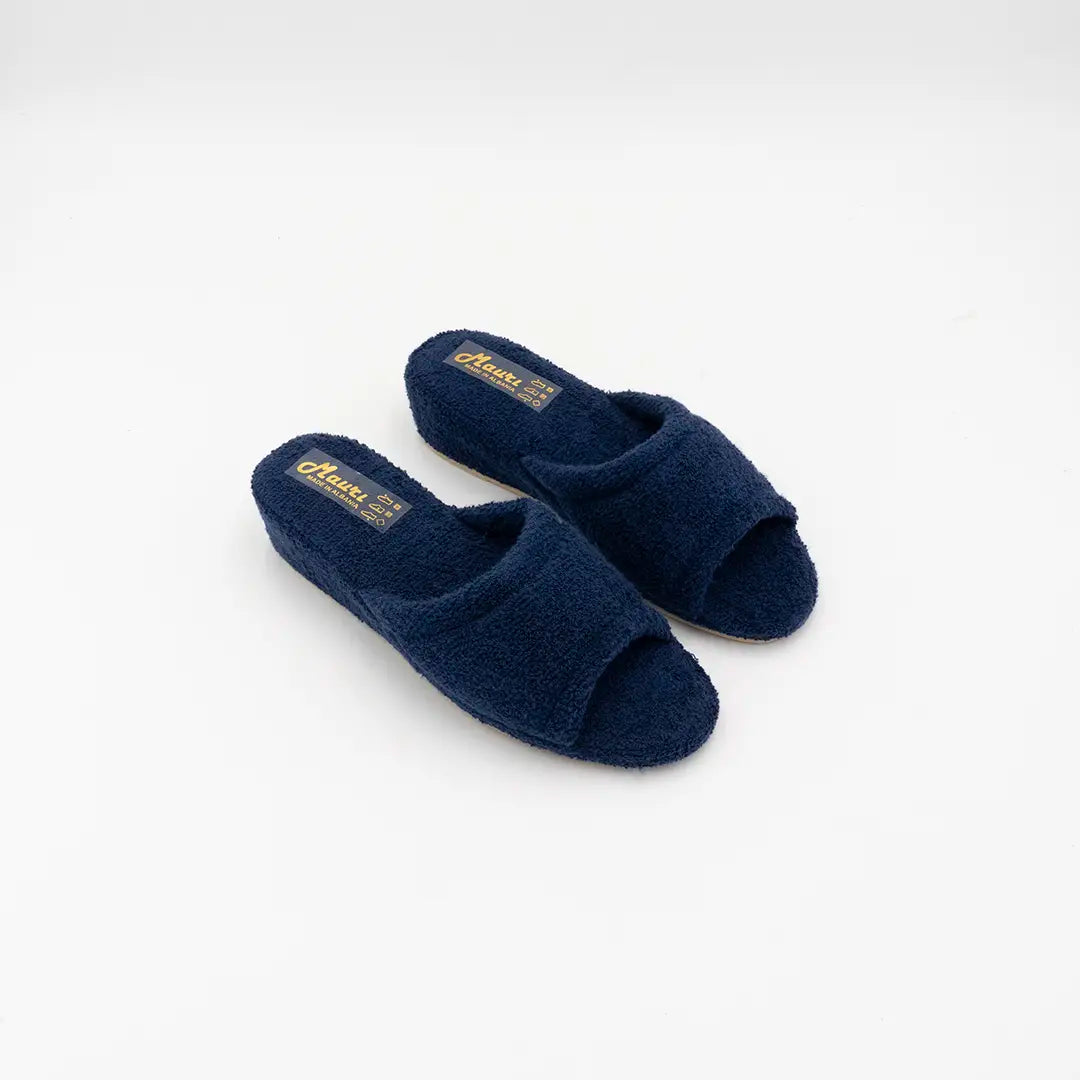 Ciabatte Alte In Cotone (Spugna) Blu BETTY