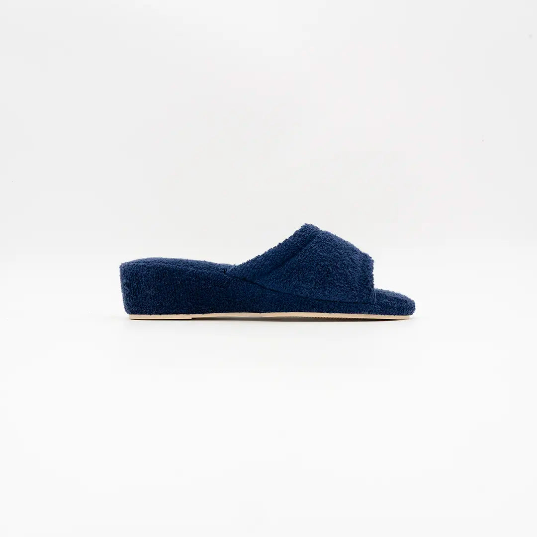 Ciabatte Alte In Cotone (Spugna) Blu BETTY