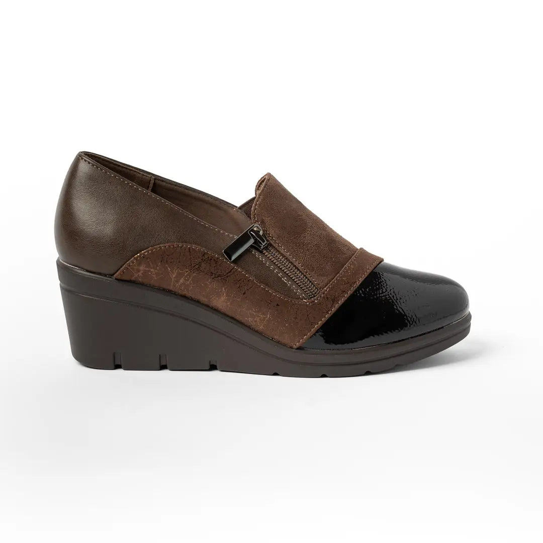 Scarpe Con Zeppa E Zip Testa Di Moro GRETA