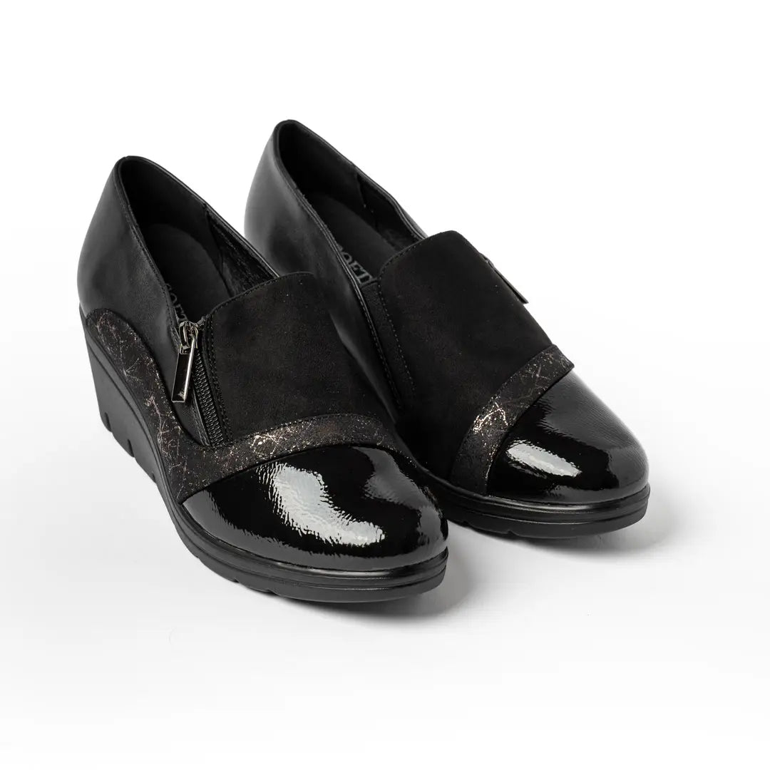 Scarpe Con Zeppa E Zip Nere GRETA
