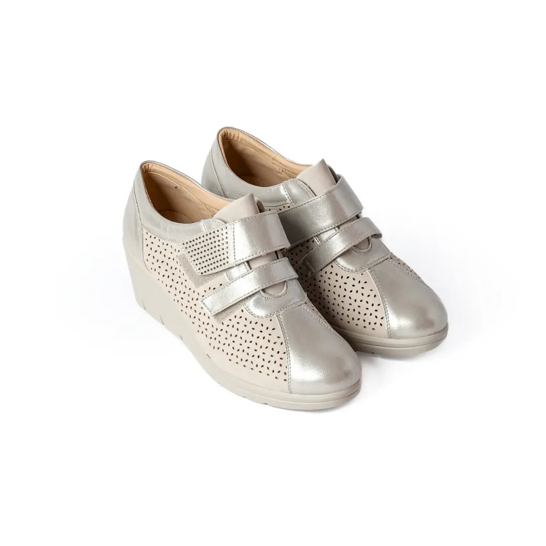 Sneakers Suola Alta Traspiranti Argento ERIKA