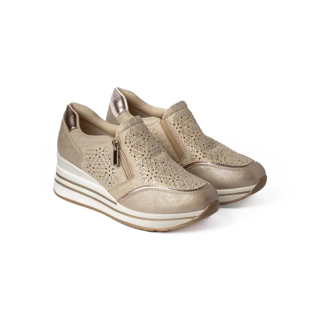 Scarpe Traspiranti Con Zip Beige VIOLA