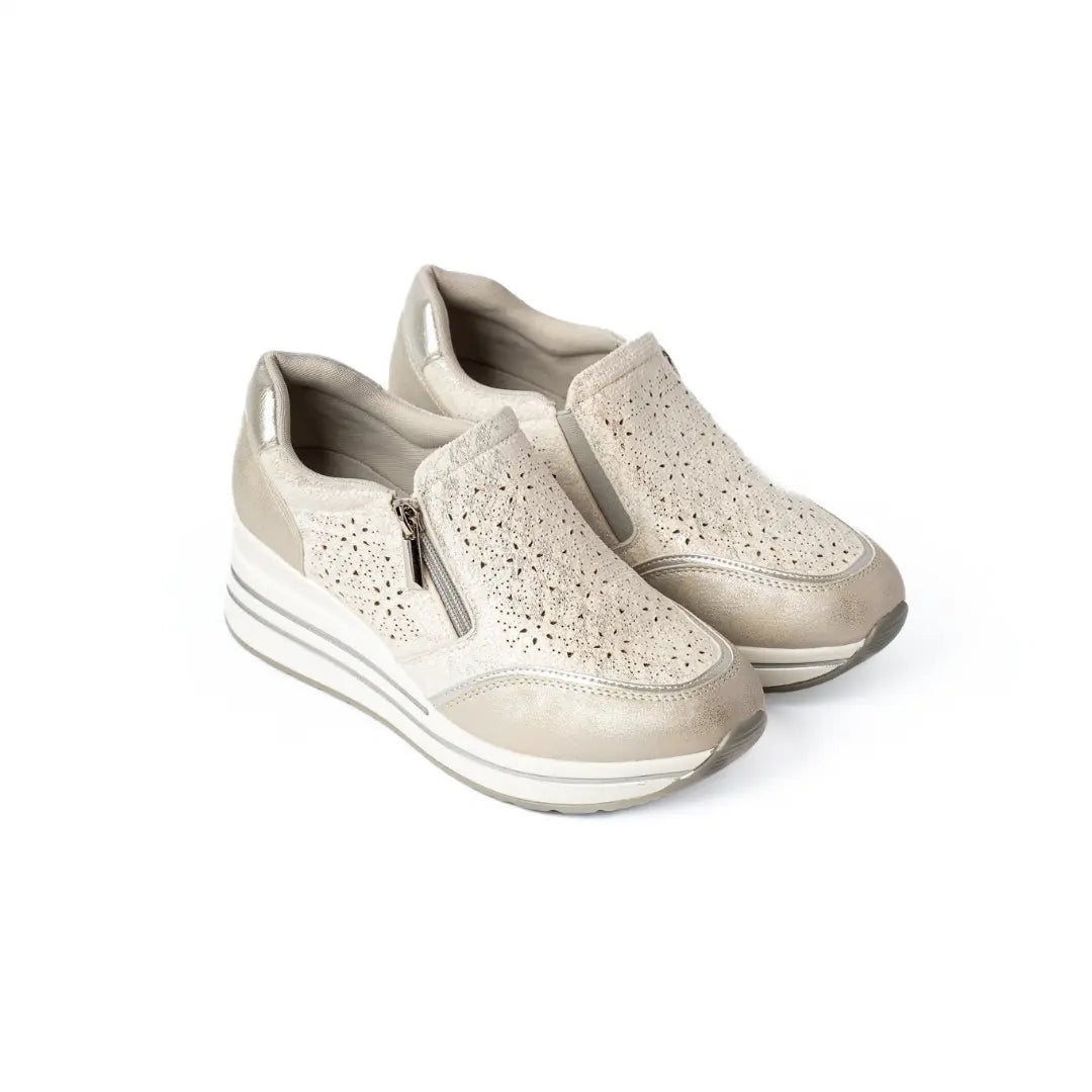 Scarpe Traspiranti Con Zip Panna VIOLA