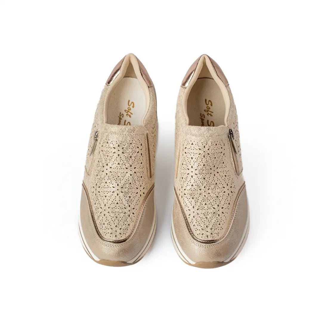 Scarpe Traspiranti Con Zip Beige VIOLA