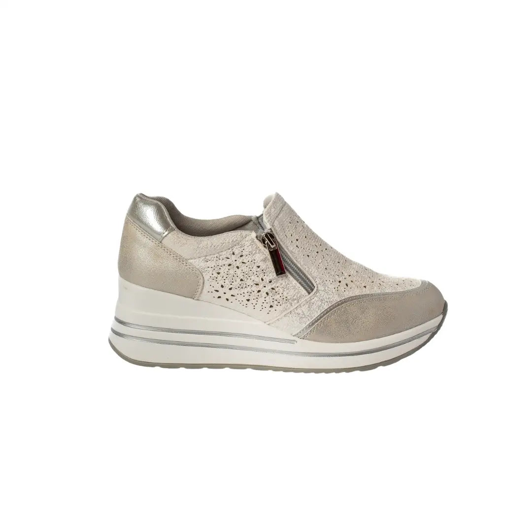Scarpe Traspiranti Con Zip Panna VIOLA
