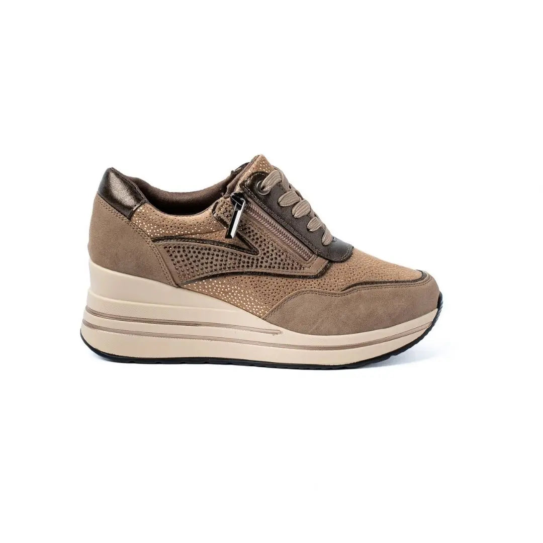 Sneakers Zeppa Alta Beige ROSE Winter