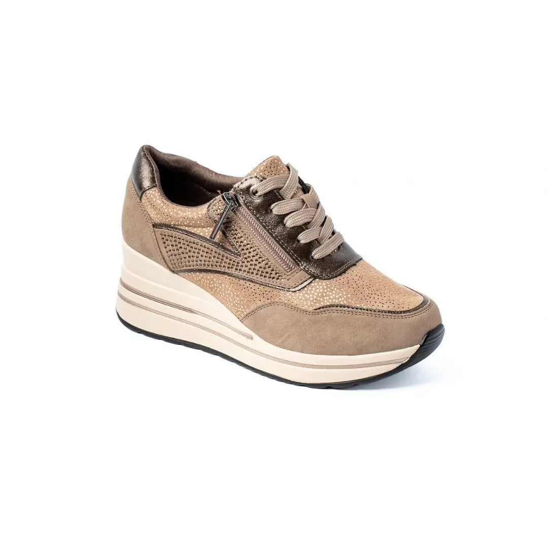 Sneakers Zeppa Alta Beige ROSE Winter