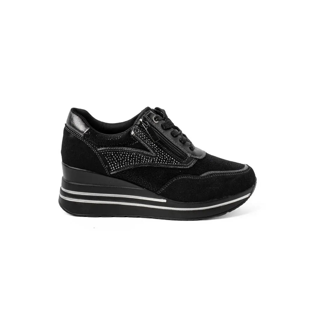 Sneakers Zeppa Alta Nere ROSE Winter