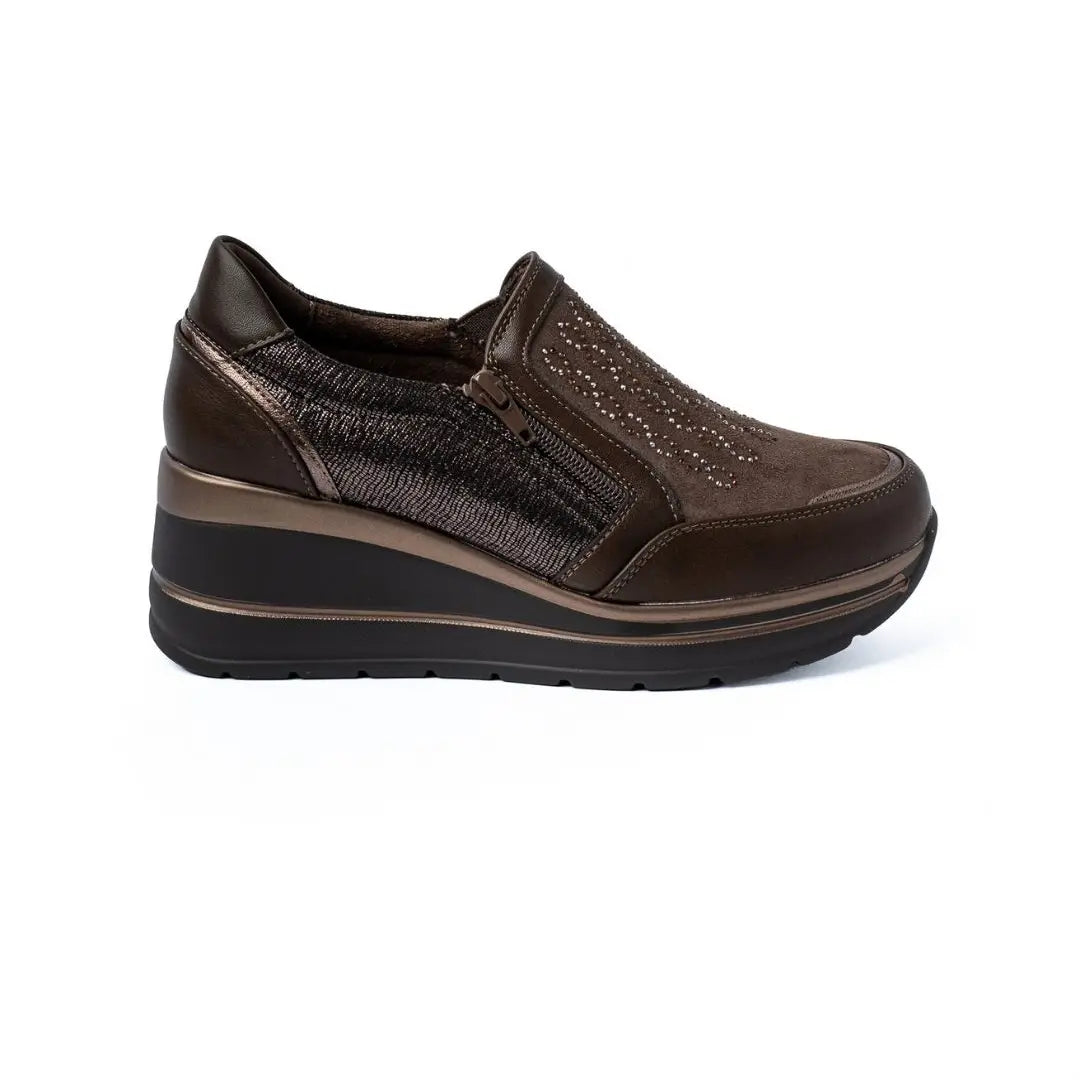 Sneakers Zeppa Alta Con Zip Testa Di Moro VIVY