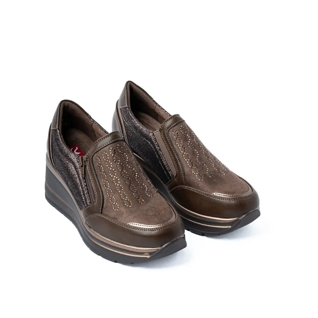 Sneakers Zeppa Alta Con Zip Testa Di Moro VIVY