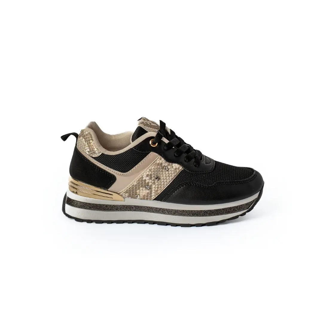 Sneakers Inserti Con Strass Nere DAISY