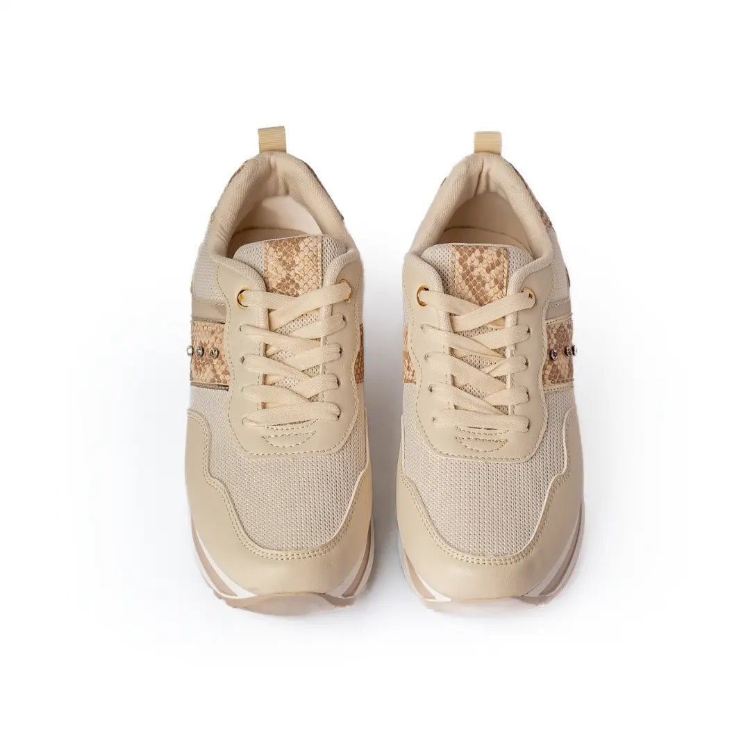 Sneakers Inserti Con Strass Beige DAISY
